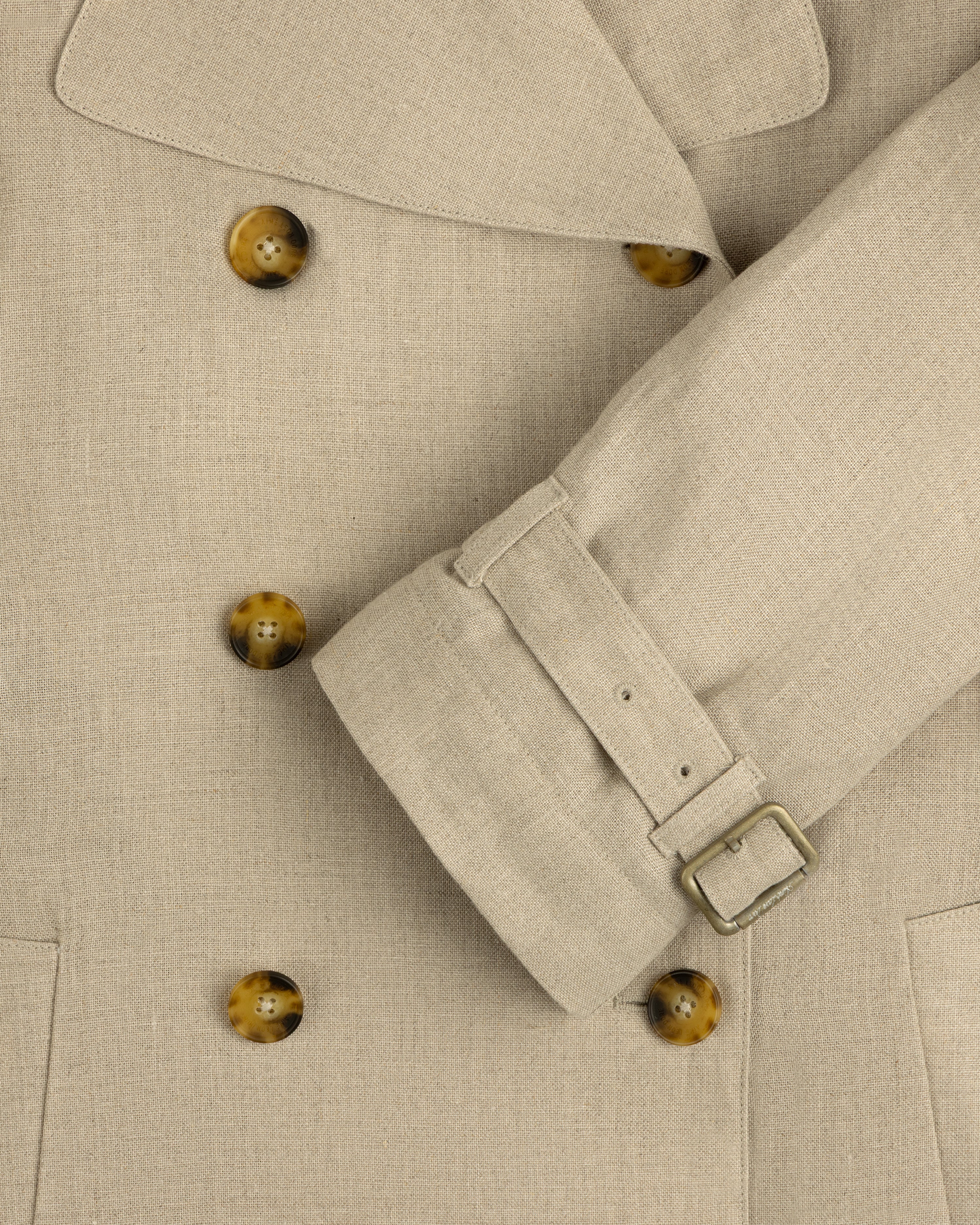 aim-leon-dore-linen-trench-coat-tan-irisches-leinen-damen image 6