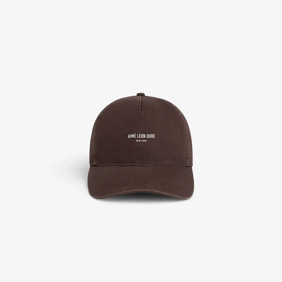 aim-leon-dore-micro-logo-hat-braun-5-panel image 1