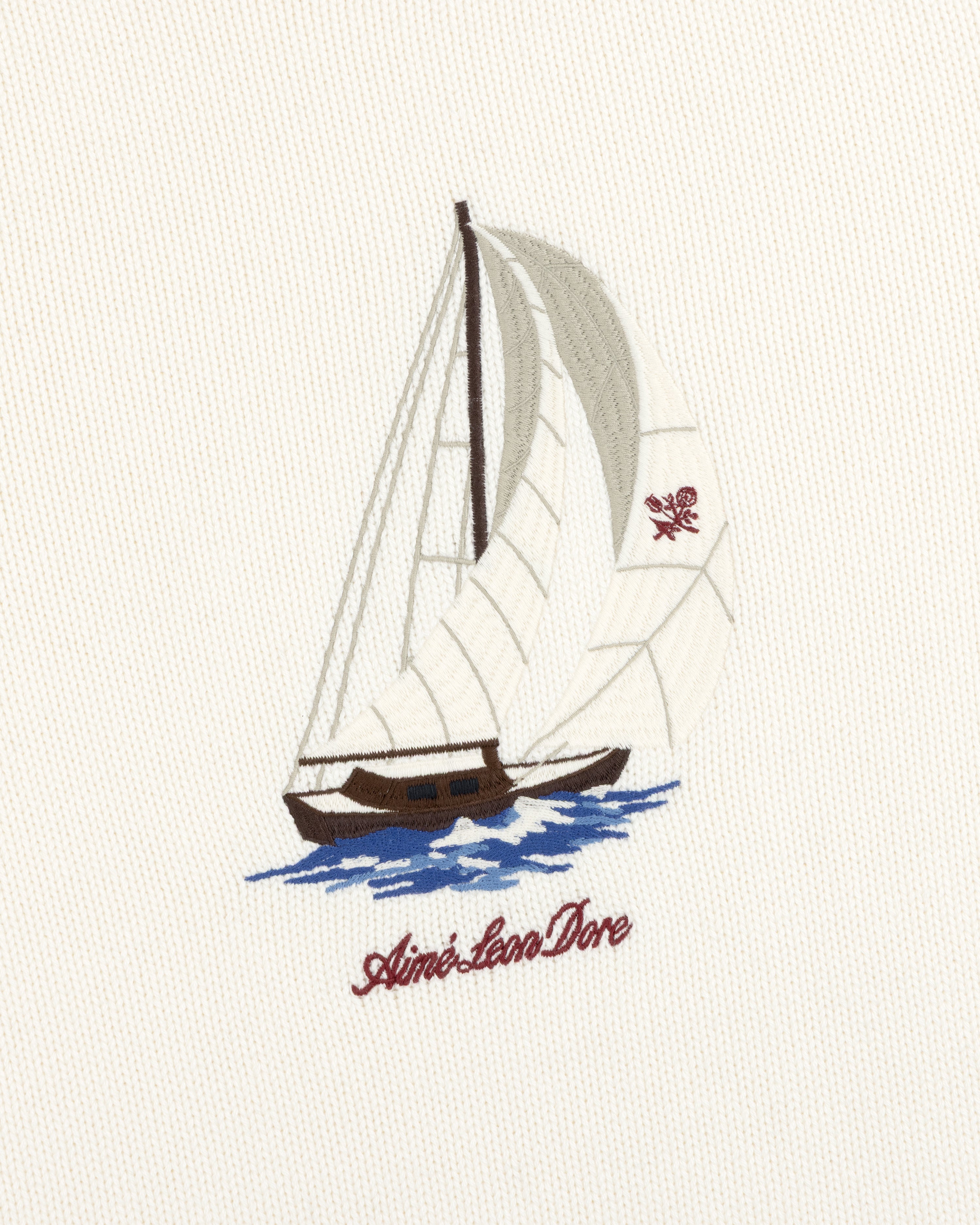 aim-leon-dore-regatta-embroidered-crewneck-sweater-cream image 5