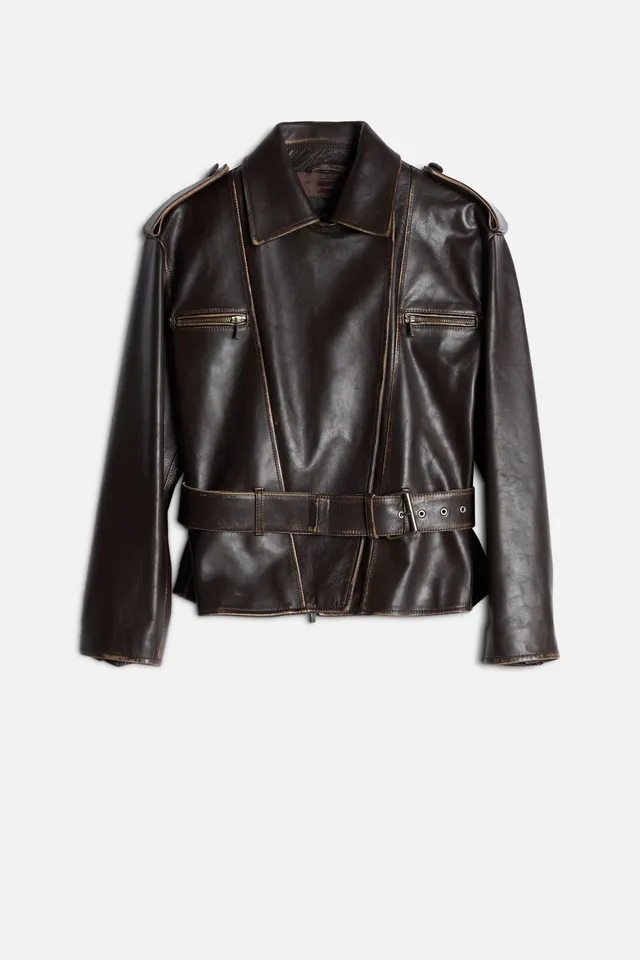 7-for-all-mankind-bikerjacke-aus-leder-in-vintage-brown image 1
