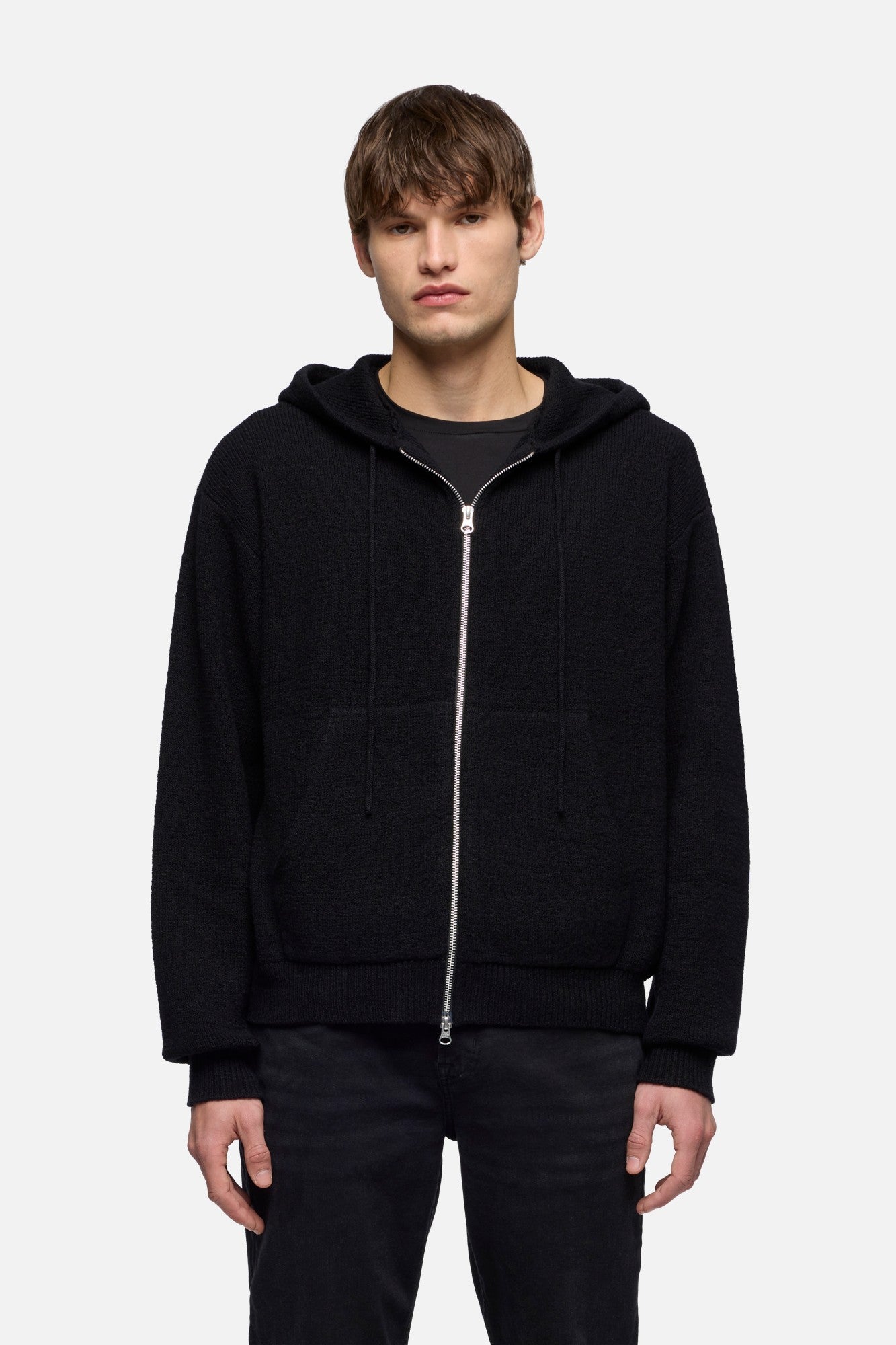 7-for-all-mankind-hooded-zip-sweater-herren-schwarz-cotton-wool image 3