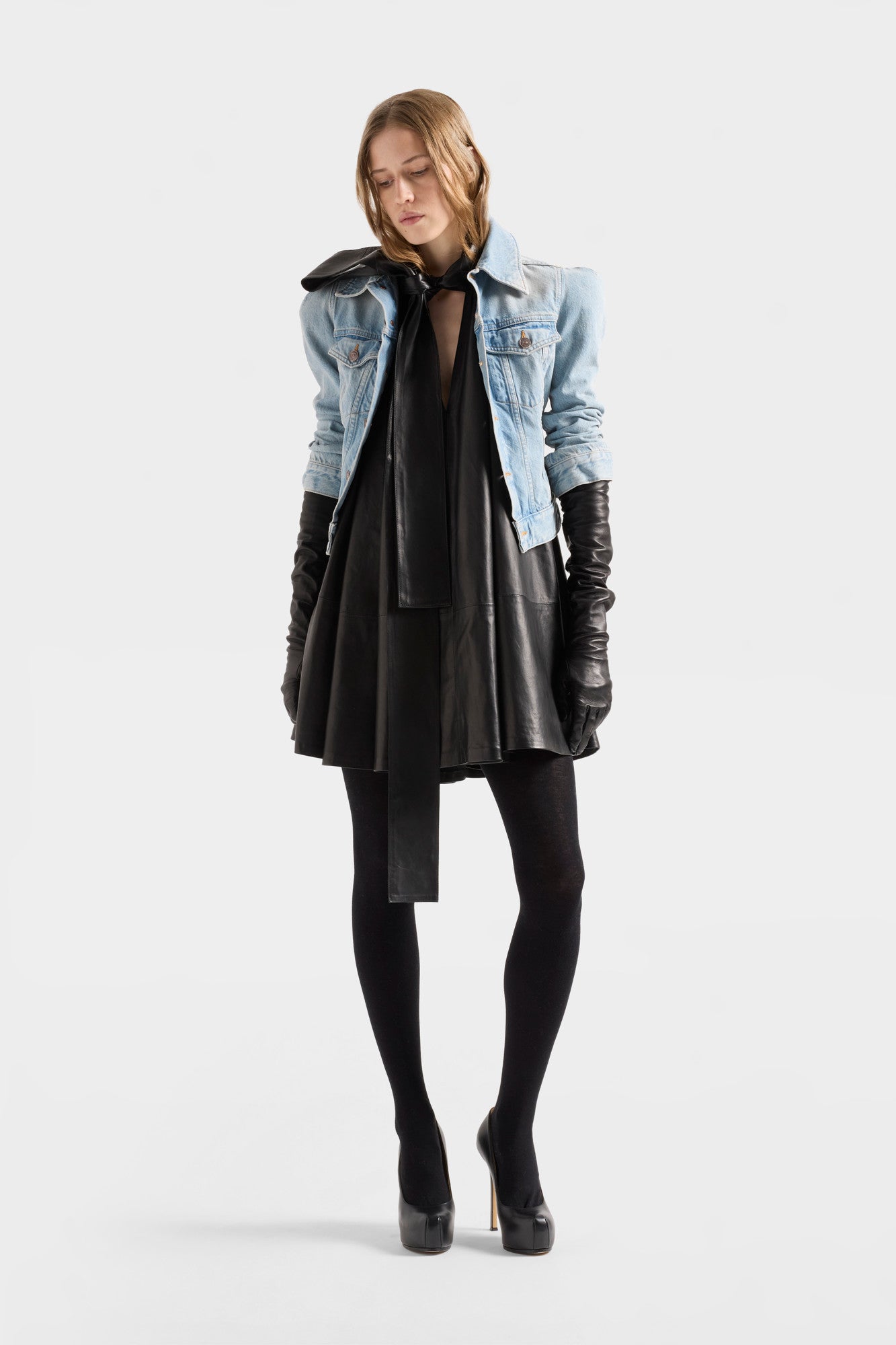 7-for-all-mankind-frill-dress-faux-leather-black-lederkleid image 2